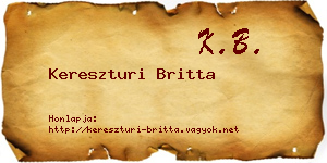 Kereszturi Britta névjegykártya